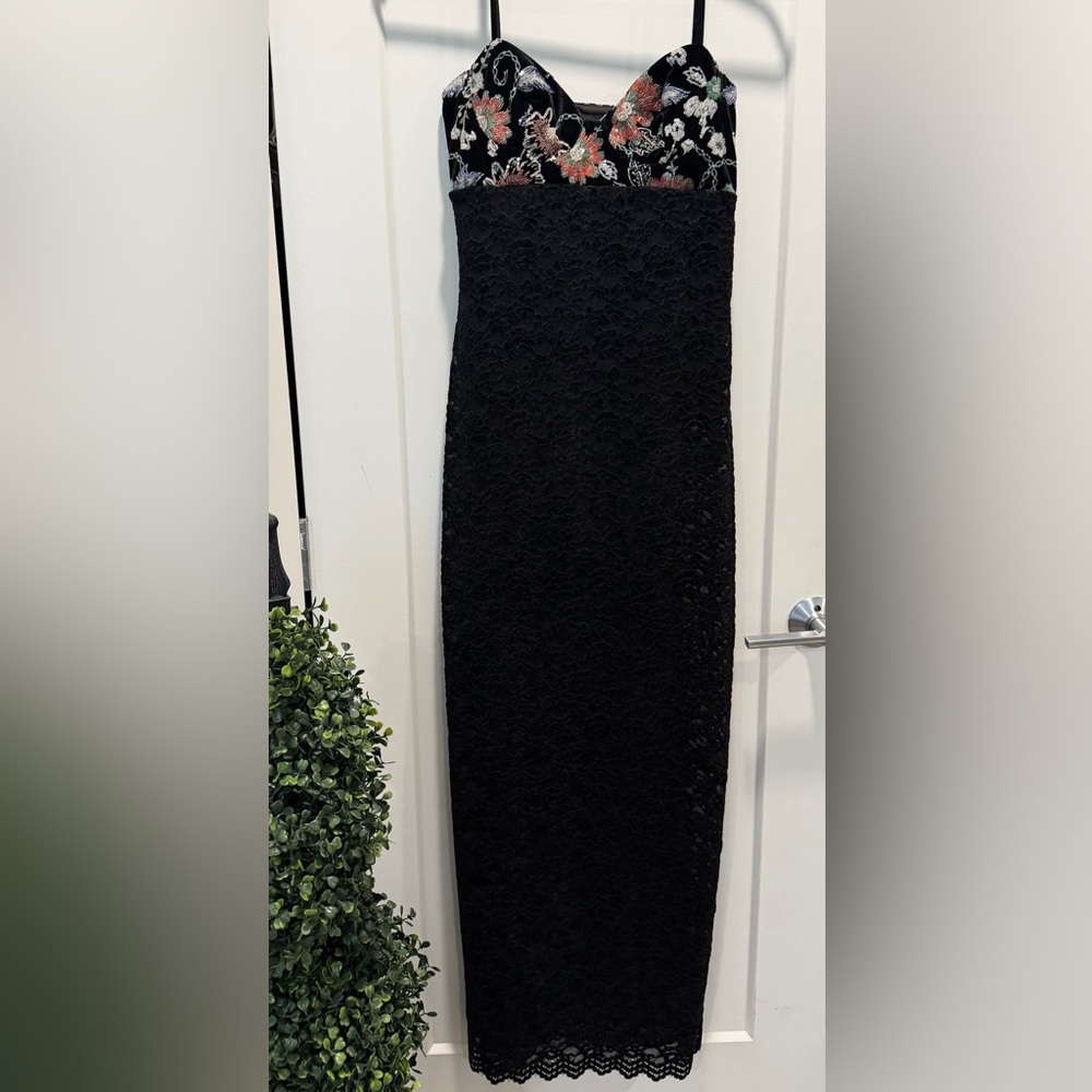 Zara Black and Floral Maxi Dress